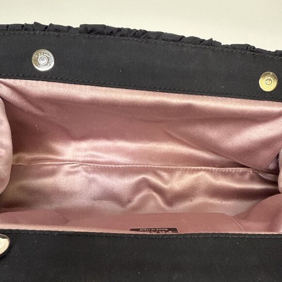 PRADA Tessuto Nylon Chevron Clutch Nero Black - Picture 15 of 16